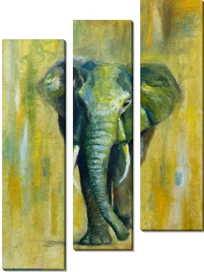 Модульная картина Живописный слон с бивнями