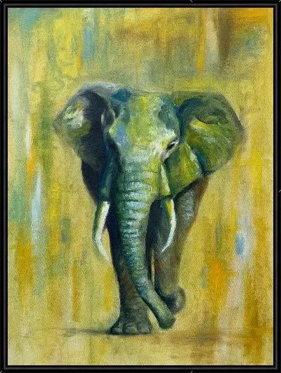 Картина Живописный слон с бивнями
