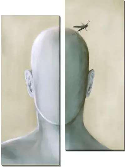 Модульная картина Насекомое на голове без лица