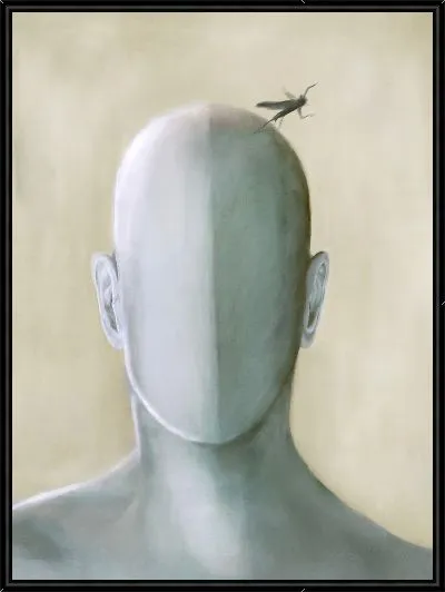 Картина Насекомое на голове без лица