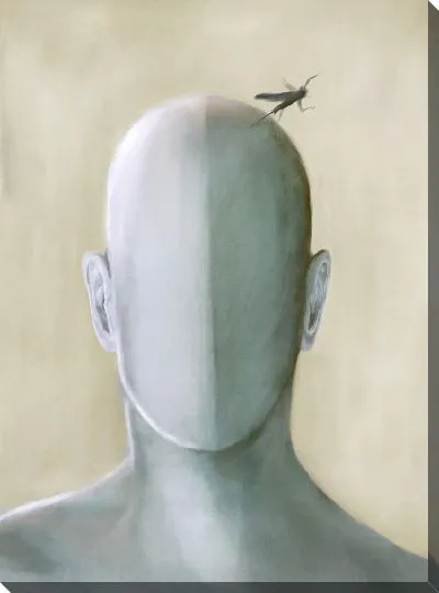 Картина маслом Насекомое на голове без лица