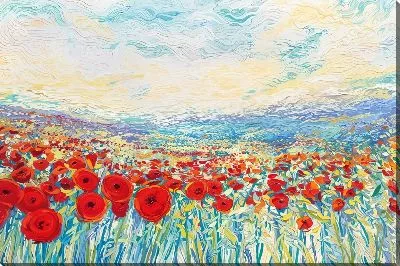 Картина маслом Поле с маками
