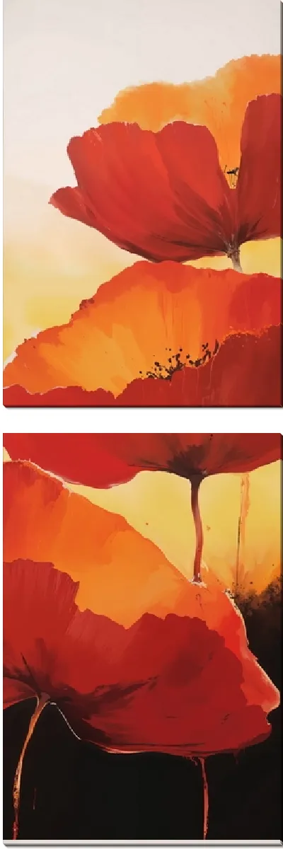 Модульная картина Три красных мака