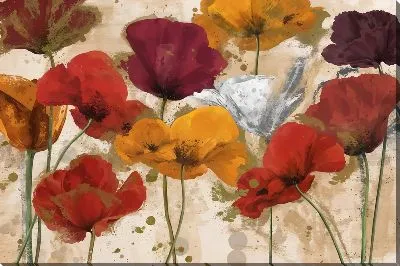 Картина маслом Разноцветные маки №2