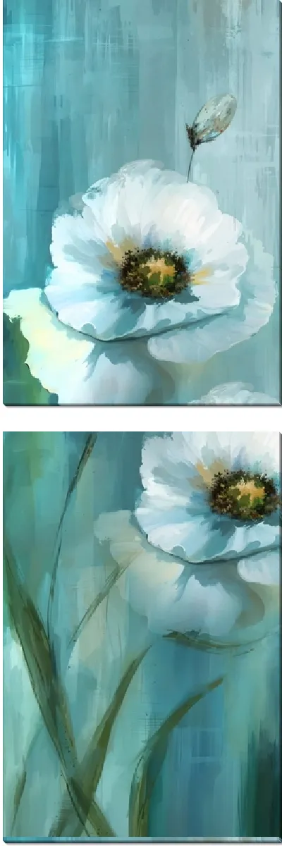 Модульная картина Вертикальная композиция с маками