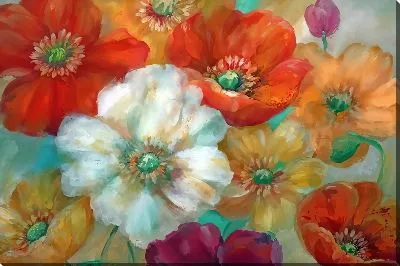 Картина маслом Маки разных цветов