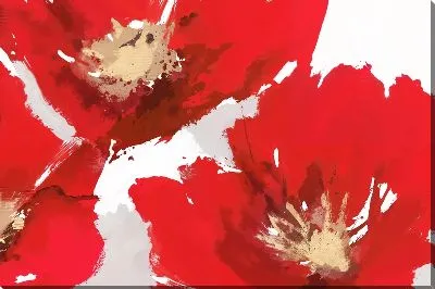 Картина маслом Маки крупным планом