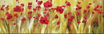 Картина маслом Желтое поле с красными маками