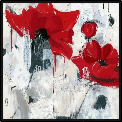 Маки на белом фоне №2