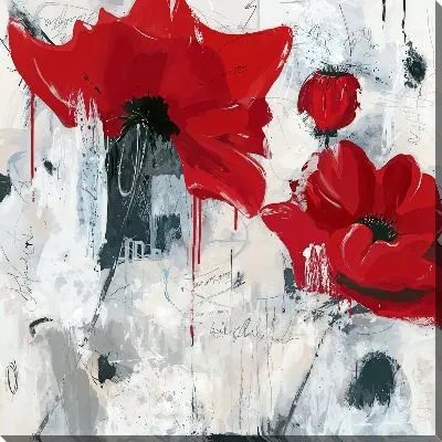 Маки на белом фоне №2