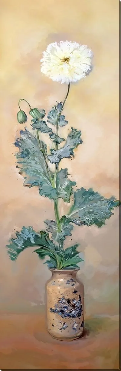 Картина маслом Белый мак в вазе