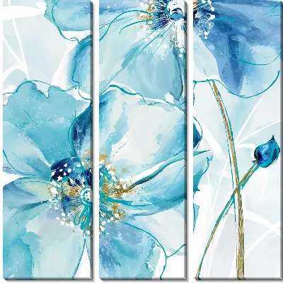 Модульная картина Бирюзовые маки