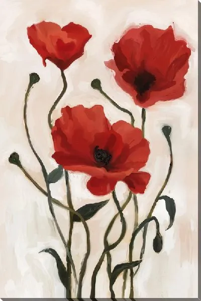 Картина маслом 3 мака №2