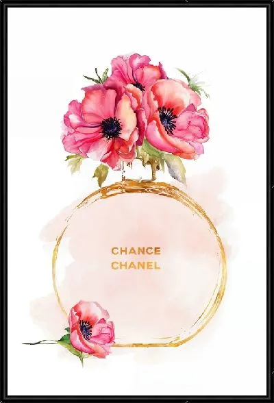 Картина Духи Шанс Шанель и маки