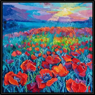 Картина Поле маков в стиле мастихин