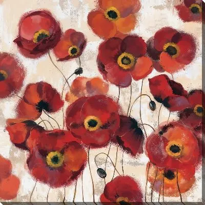 Картина маслом Множество маков