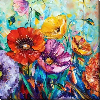 Картина маслом Сочные маки