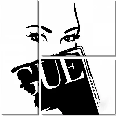 Модульная картина Взгляд из-за журнала