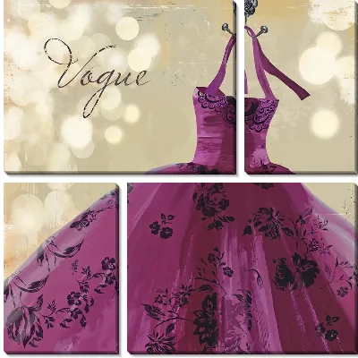 Модульная картина Фиолетовое платье