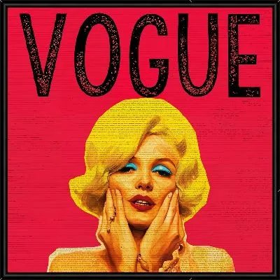 Монро в стиле поп-арт на красном фоне