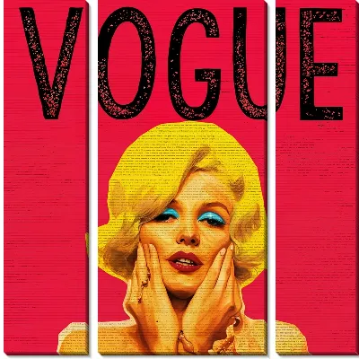 Монро в стиле поп-арт на красном фоне