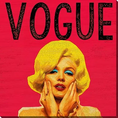 Монро в стиле поп-арт на красном фоне