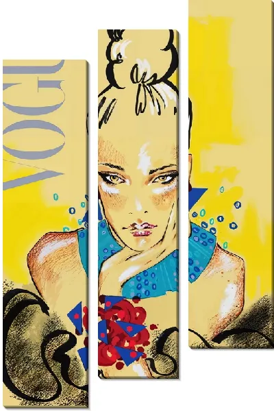 Модульная картина Девушка на обложке Voque