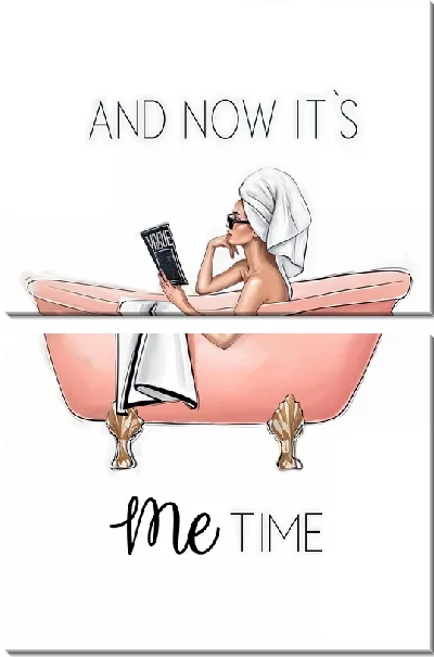 Модульная картина И сейчас мое время - модница в ванне