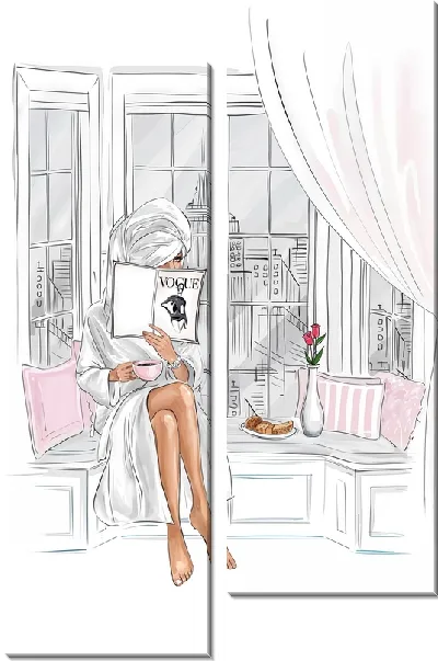 Модульная картина Модница у окна