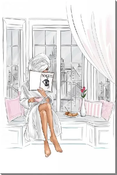 Картина маслом Модница у окна