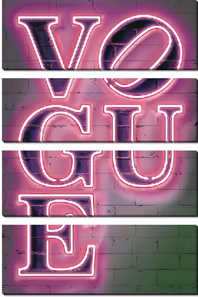 Модульная картина Неоновая надпись Voque