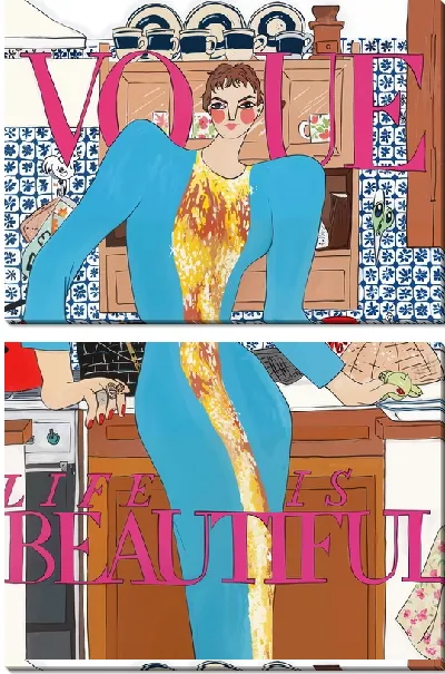 Модульная картина Модница на кухне