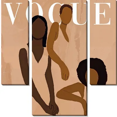 Модульная картина Африканки на обложке журнала