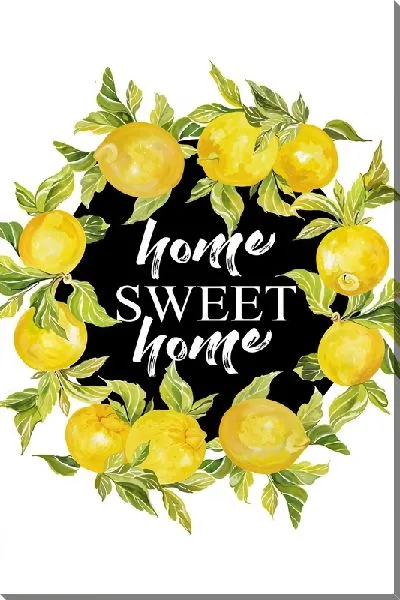 Картина маслом Home sweet home и лимоны