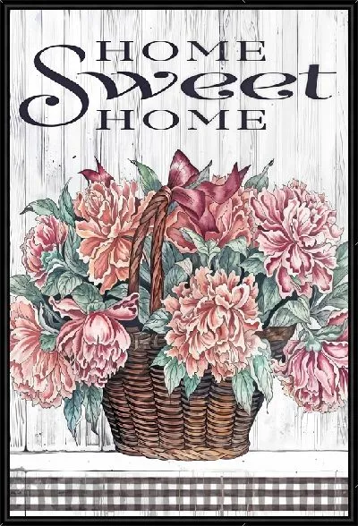 Картина Home sweet home и пионы