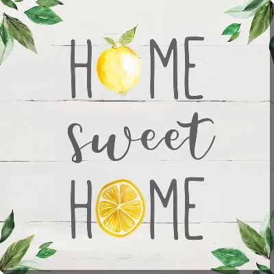 Картина маслом Home sweet home и долька лимона