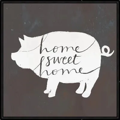 Картина Home sweet home и свинка