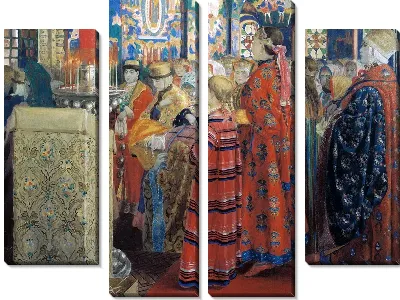Картина Русские женщины XVII столетия в церкви (Russian women in the church of the XVII century)