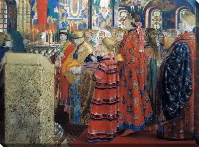 Русские женщины XVII столетия в церкви (Russian women in the church of the XVII century)