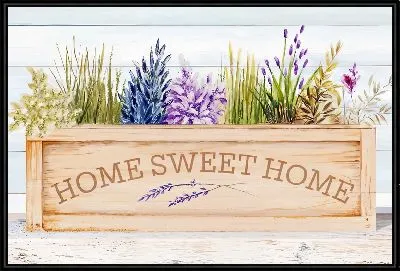 Картина Home sweet home и кашпо с полевыми цветами