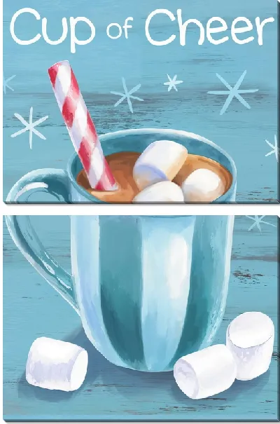 Модульная картина Зефир маршмеллоу в бокале с кофе