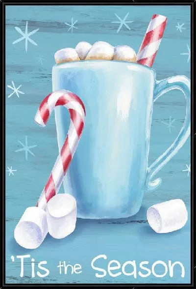 Картина Зефир маршмеллоу в новогоднем стакане с кофе