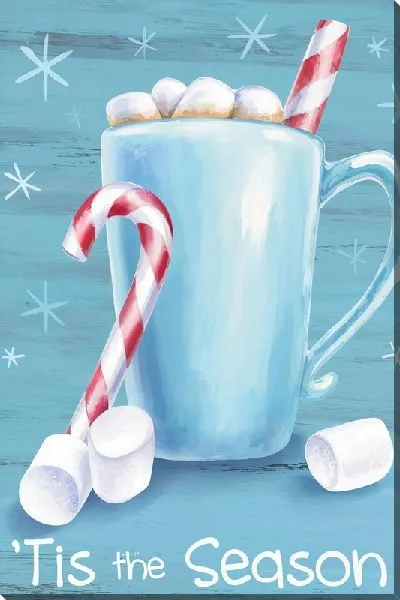 Постер Зефир маршмеллоу в новогоднем стакане с кофе