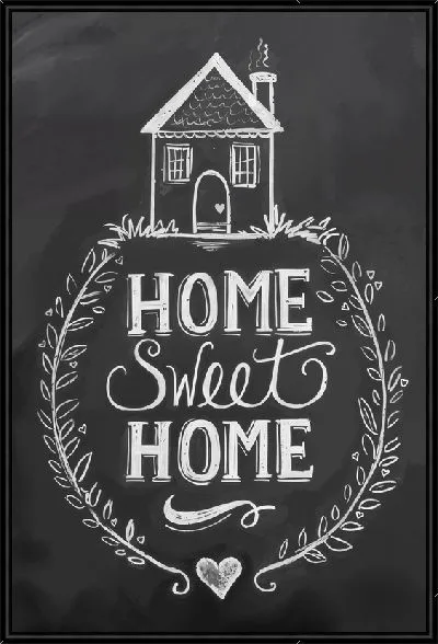 Картина Рисунок на графитовой доске Home sweet home