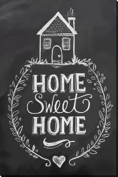 Картина маслом Рисунок на графитовой доске Home sweet home