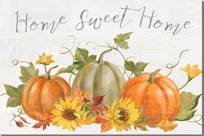 Постер Home sweet home и тыквы