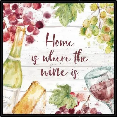 Картина Home sweet home - вино, сыр и виноград