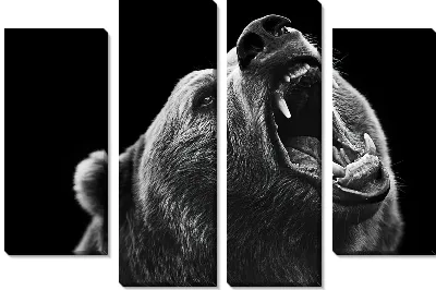 Модульная картина Рычащий медведь