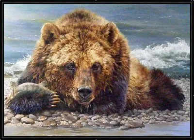 Картина Медведь на берегу