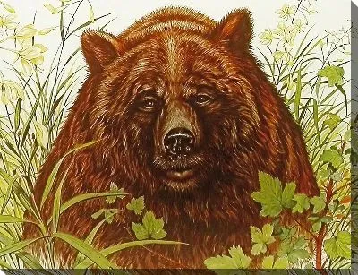 Картина маслом Медведь в кустах